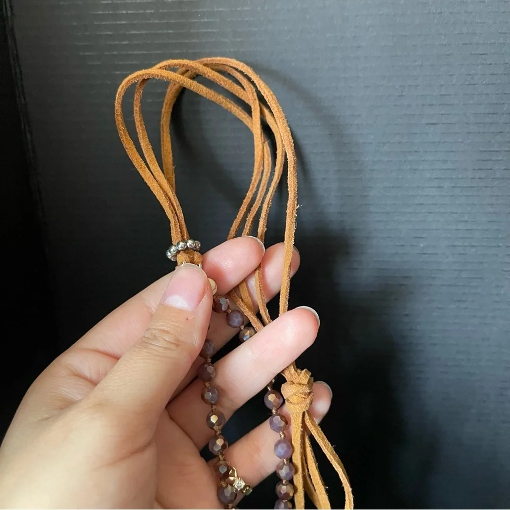 Plunder feather statement long strap fringe necklace